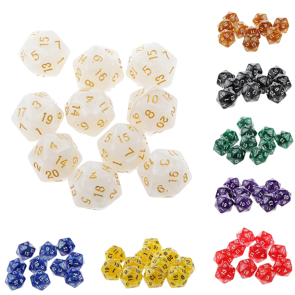 Swirl & Spark: Dual-Color d20 Dice Set of 10